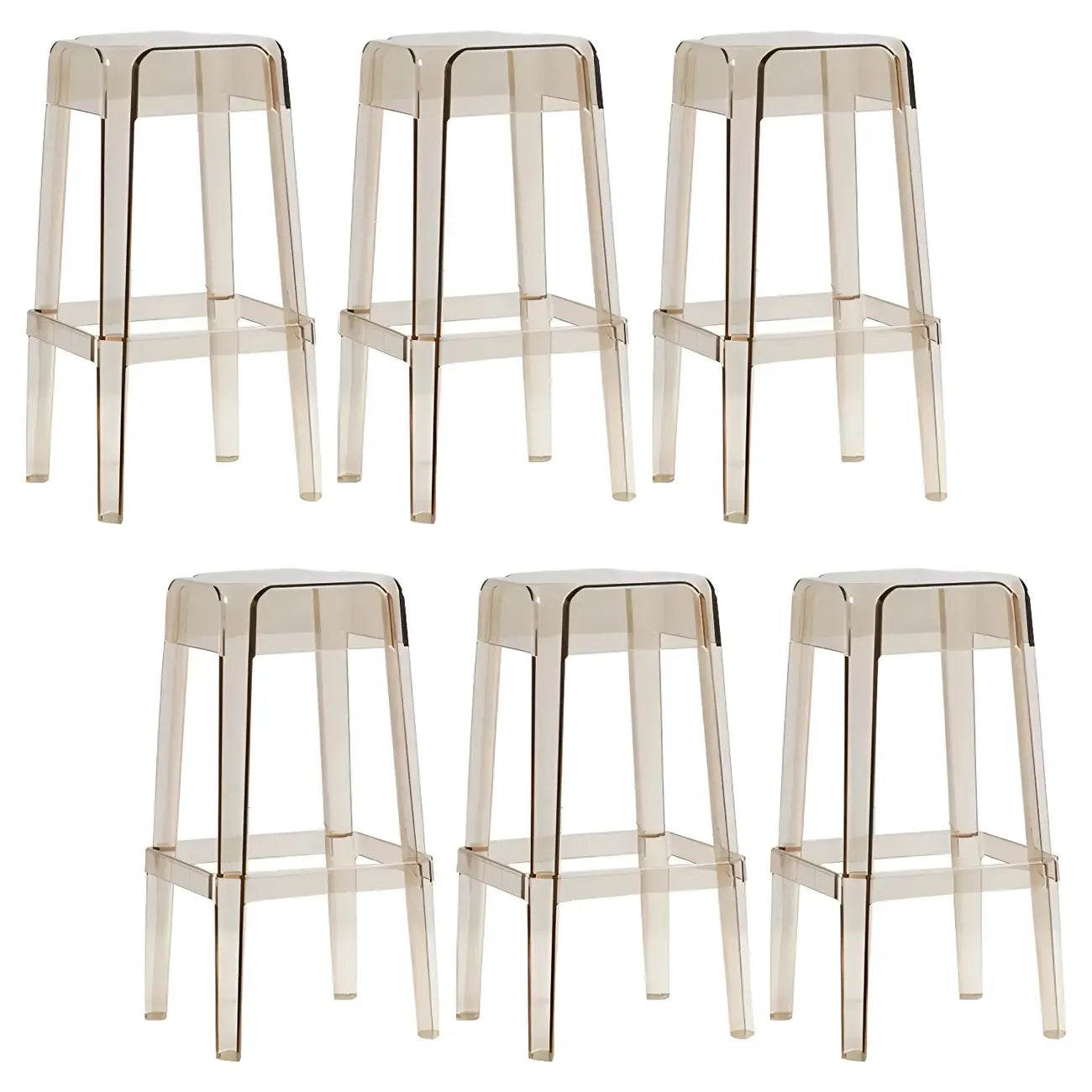 Vibrant Colors Acrylic No Backrest Stackable High bar Stool
