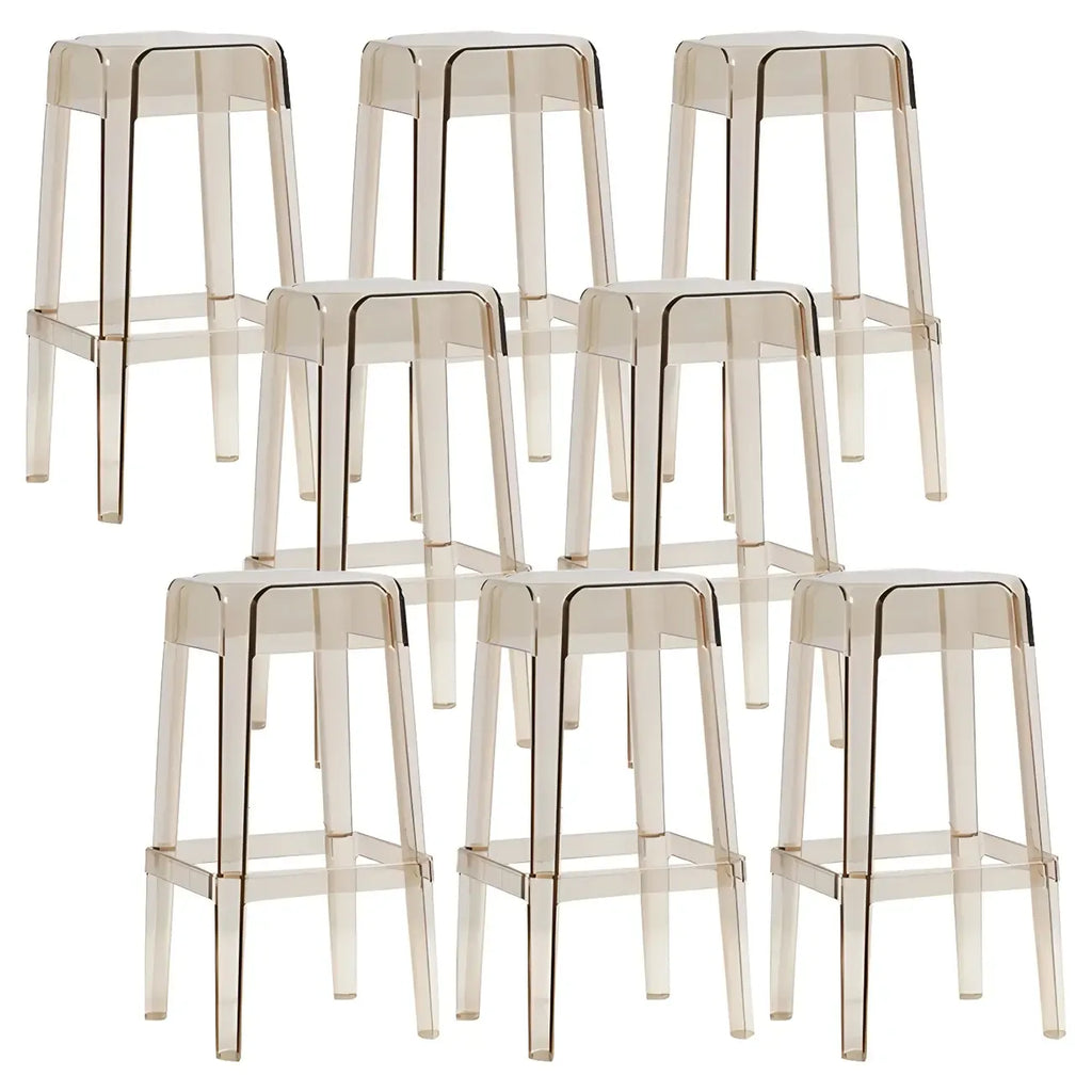 Vibrant Colors Acrylic No Backrest Stackable High bar Stool