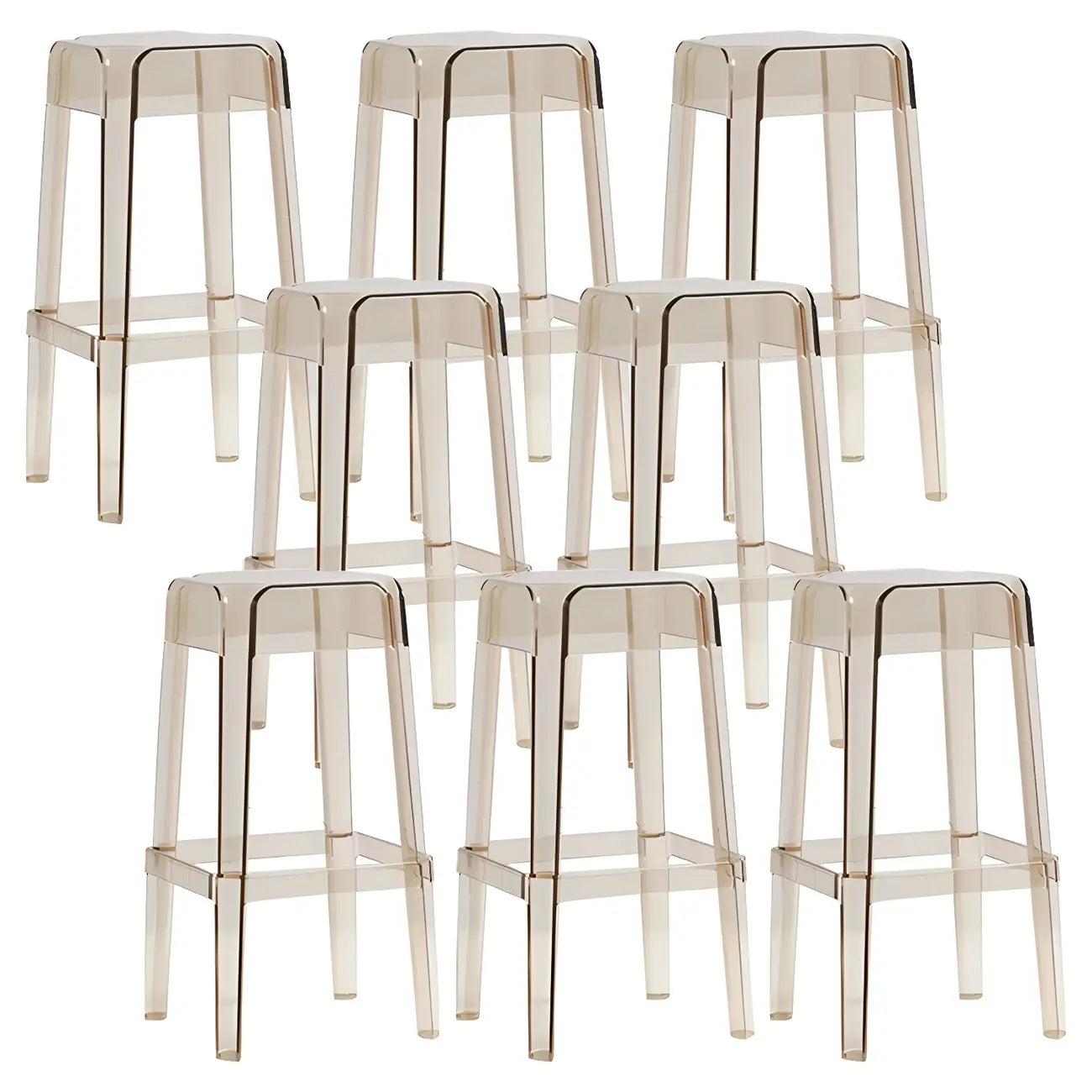 Vibrant Colors Acrylic No Backrest Stackable High bar Stool