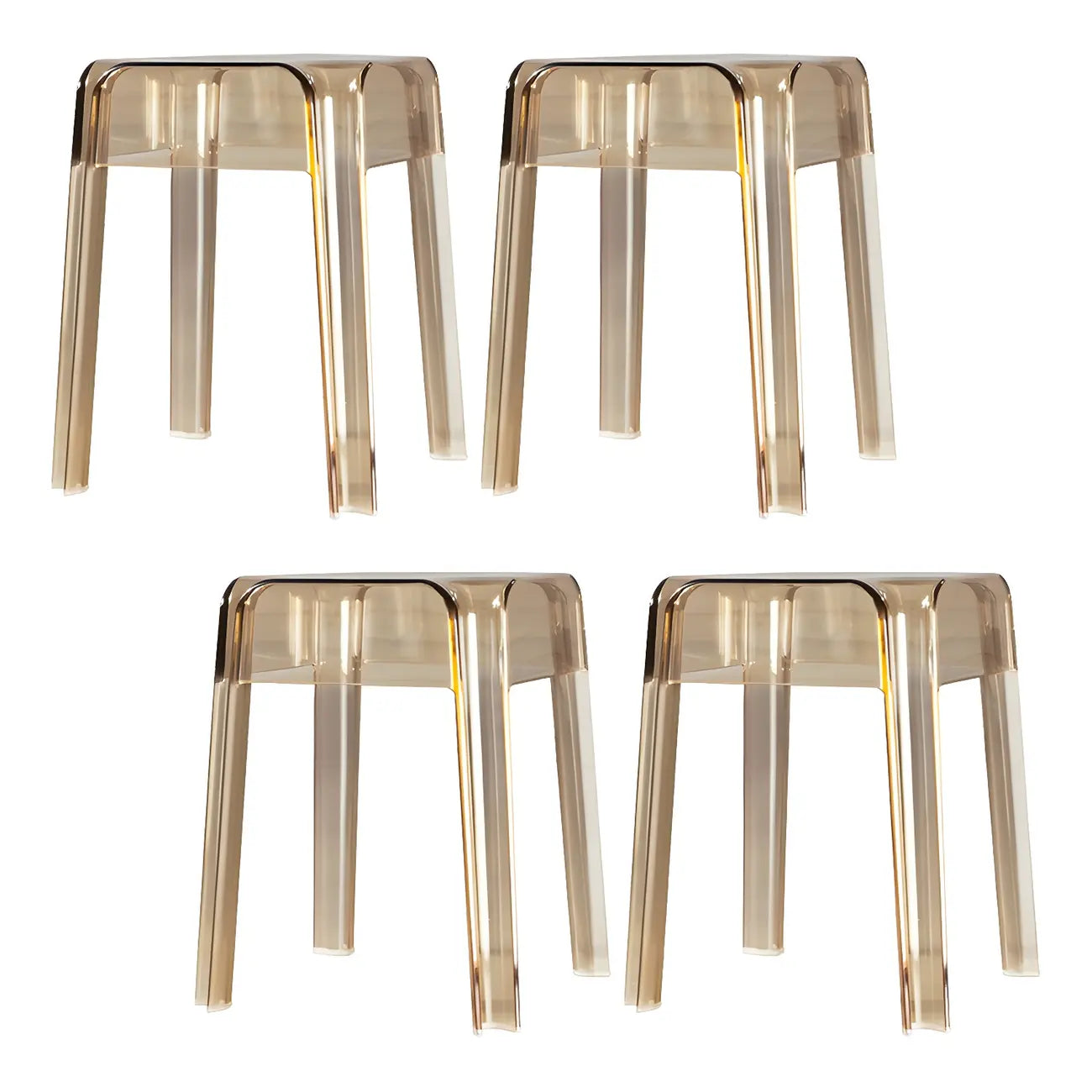 Vibrant Colors Acrylic No Backrest Stackable High bar Stool
