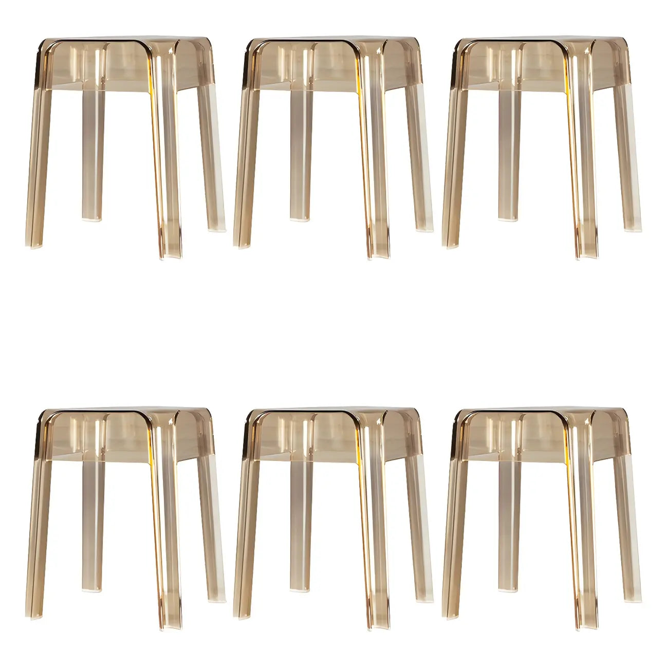 Vibrant Colors Acrylic No Backrest Stackable High bar Stool