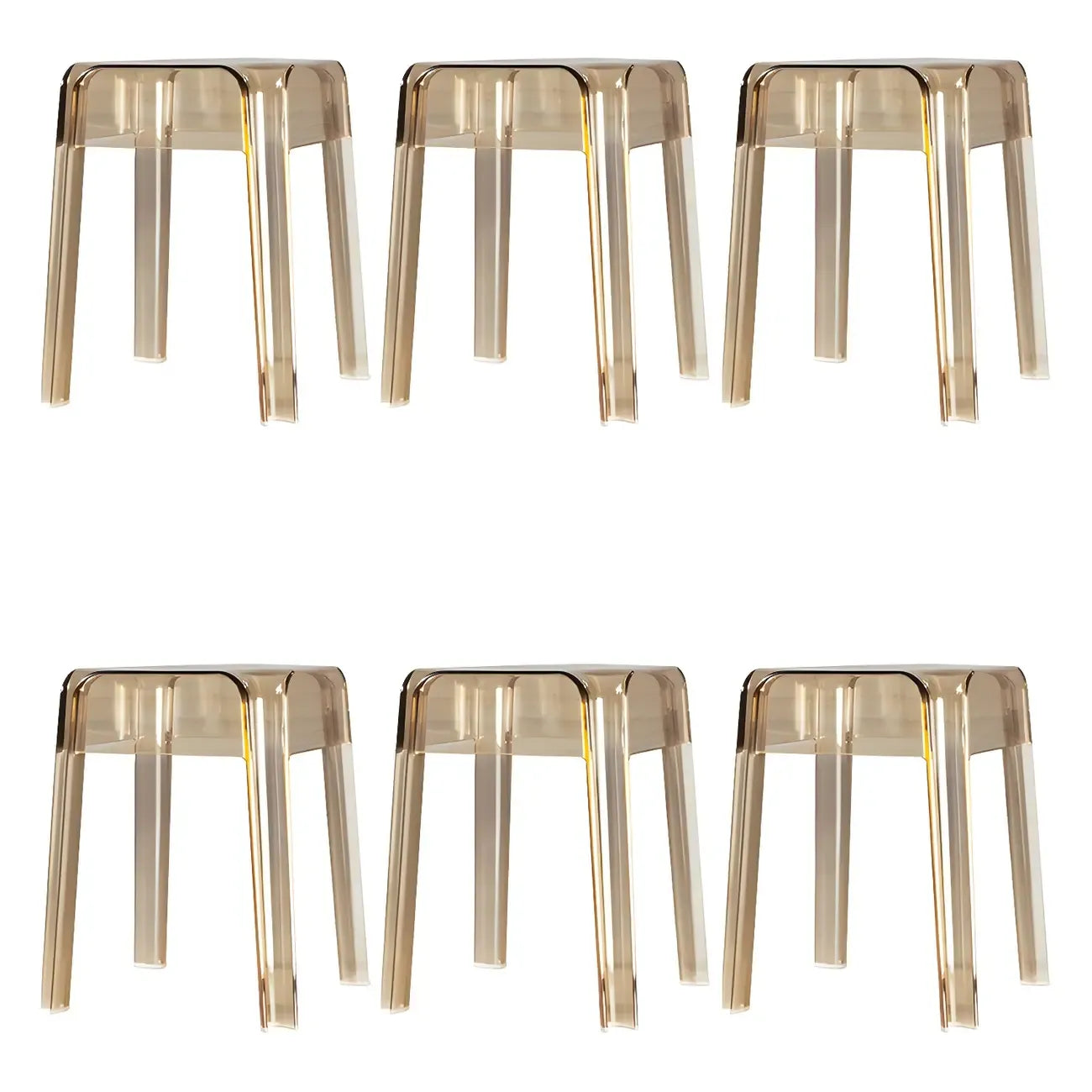 Vibrant Colors Acrylic No Backrest Stackable High bar Stool