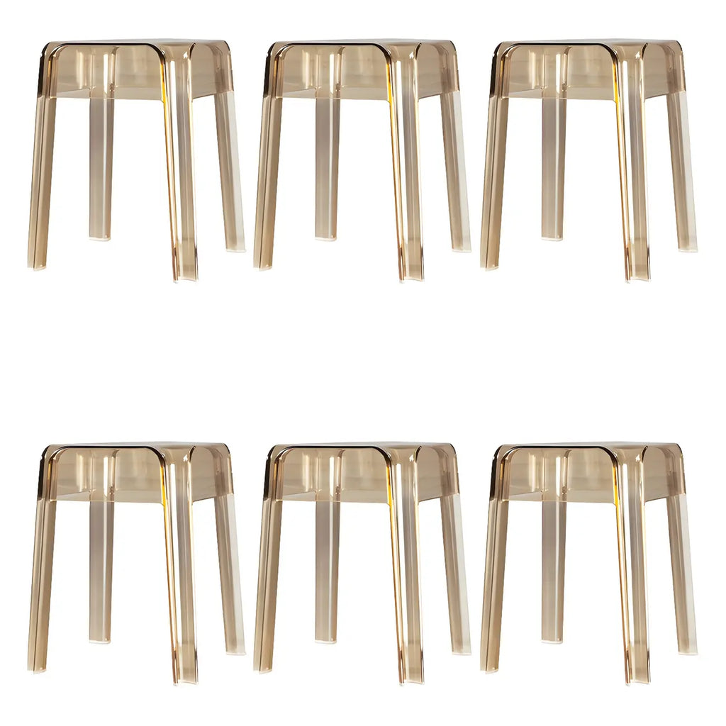 Vibrant Colors Acrylic No Backrest Stackable High bar Stool