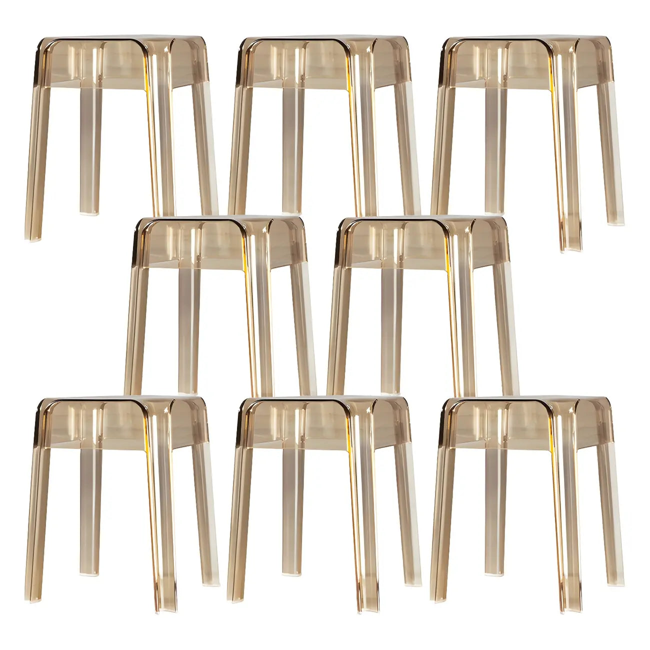 Vibrant Colors Acrylic No Backrest Stackable High bar Stool
