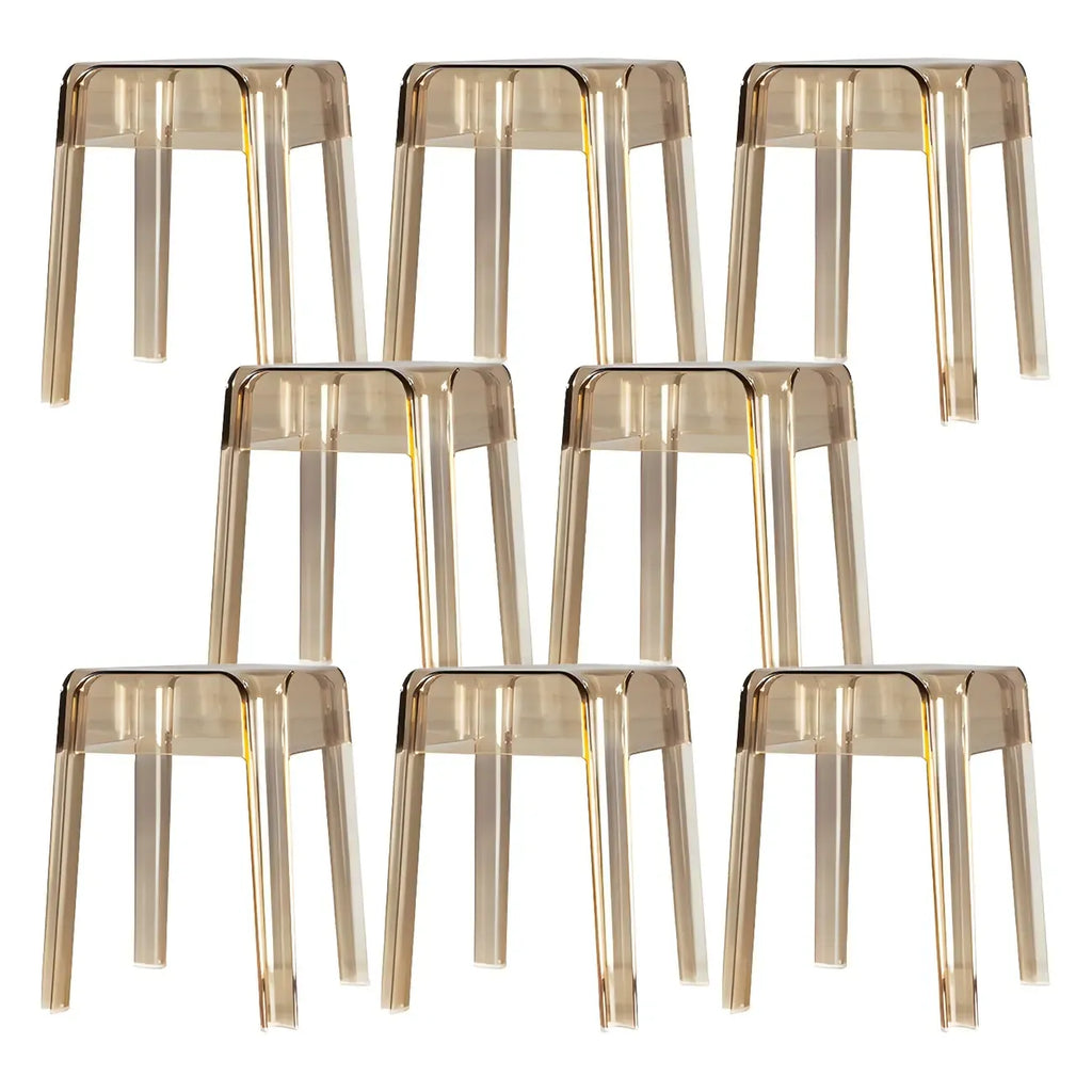 Vibrant Colors Acrylic No Backrest Stackable High bar Stool