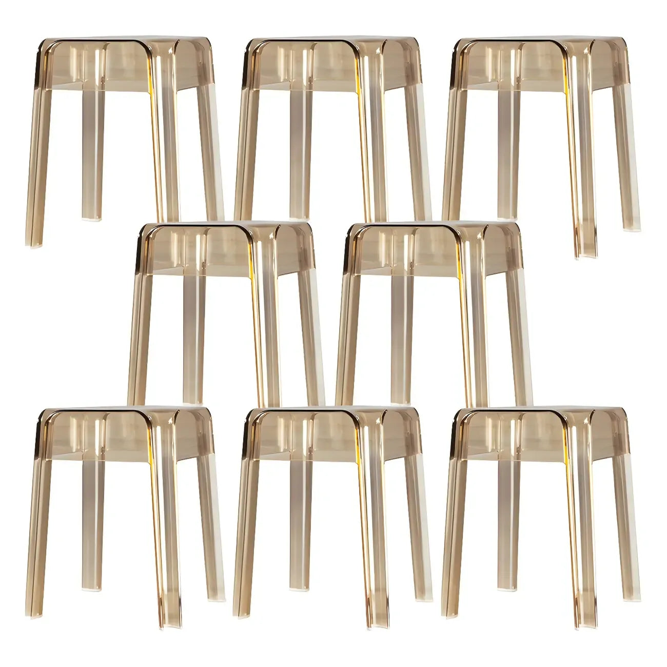 Vibrant Colors Acrylic No Backrest Stackable High bar Stool