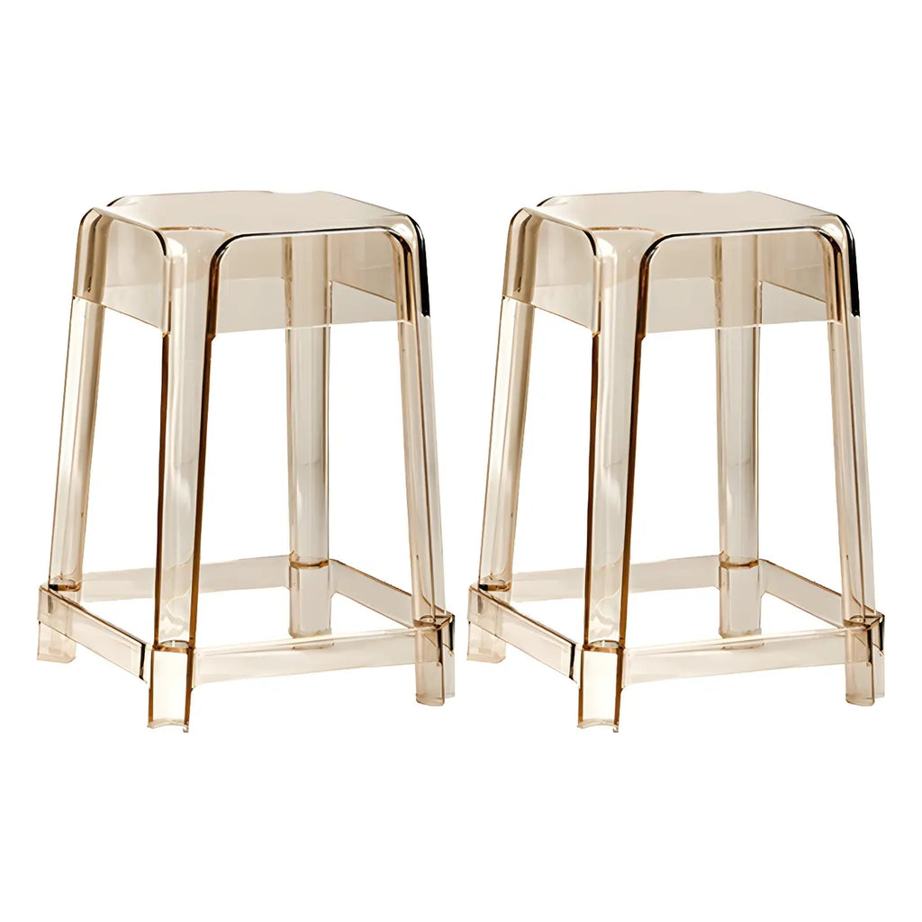Vibrant Colors Acrylic No Backrest Stackable High bar Stool