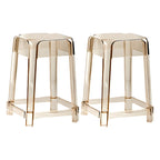 Vibrant Colors Acrylic No Backrest Stackable High bar Stool