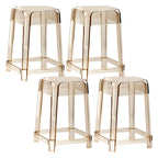 Vibrant Colors Acrylic No Backrest Stackable High bar Stool