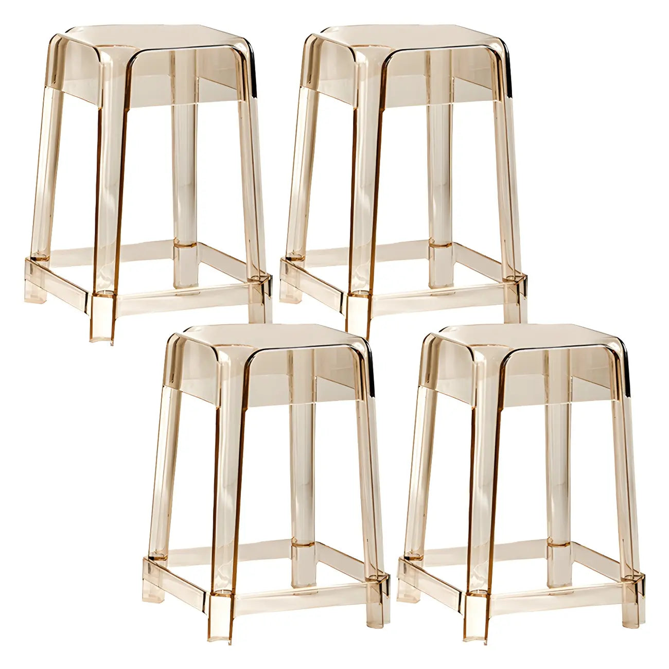 Vibrant Colors Acrylic No Backrest Stackable High bar Stool