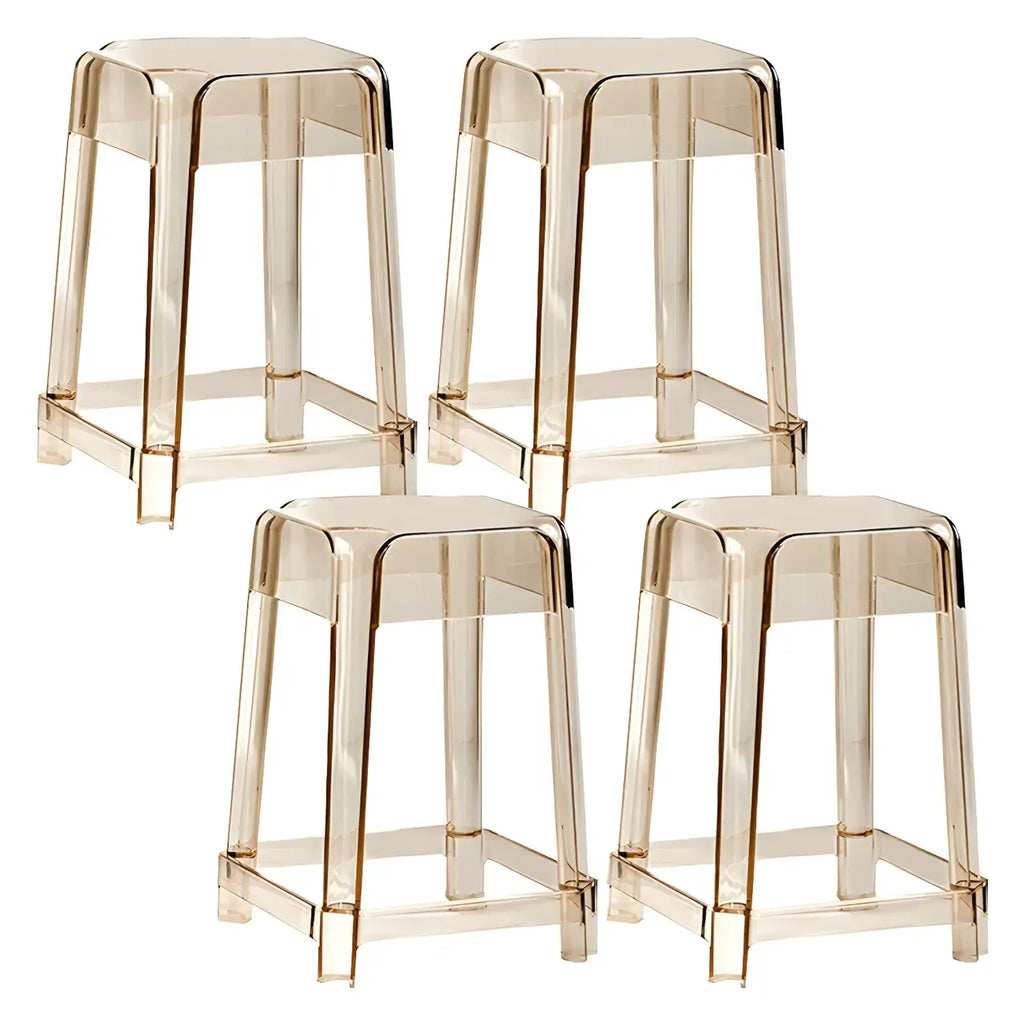 Vibrant Colors Acrylic No Backrest Stackable High bar Stool