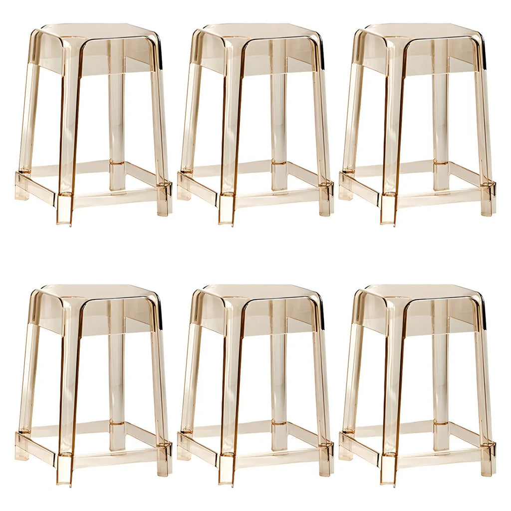 Vibrant Colors Acrylic No Backrest Stackable High bar Stool