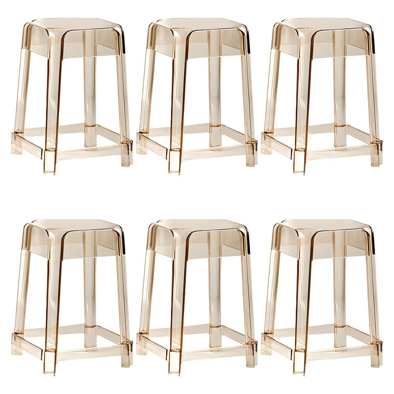 Vibrant Colors Acrylic No Backrest Stackable High bar Stool