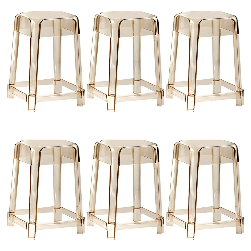Vibrant Colors Acrylic No Backrest Stackable High bar Stool