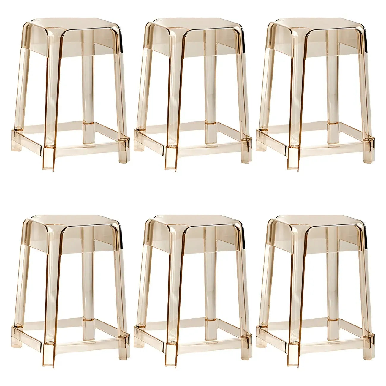 Vibrant Colors Acrylic No Backrest Stackable High bar Stool