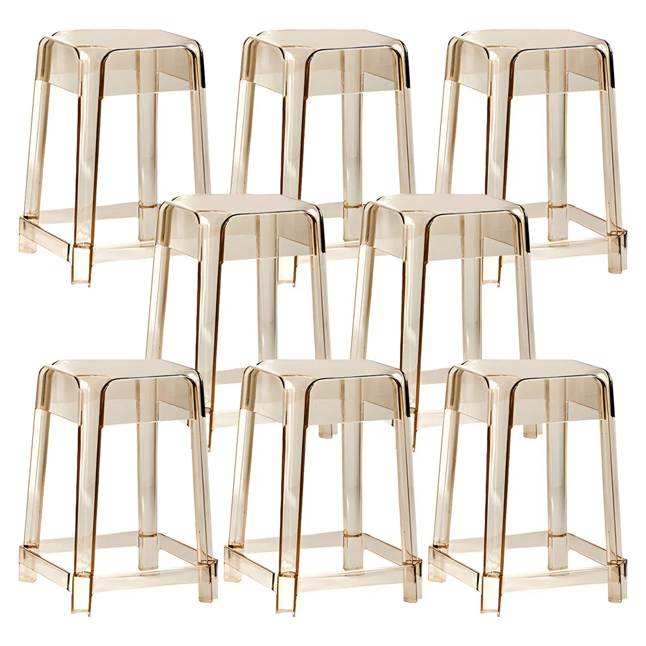Vibrant Colors Acrylic No Backrest Stackable High bar Stool