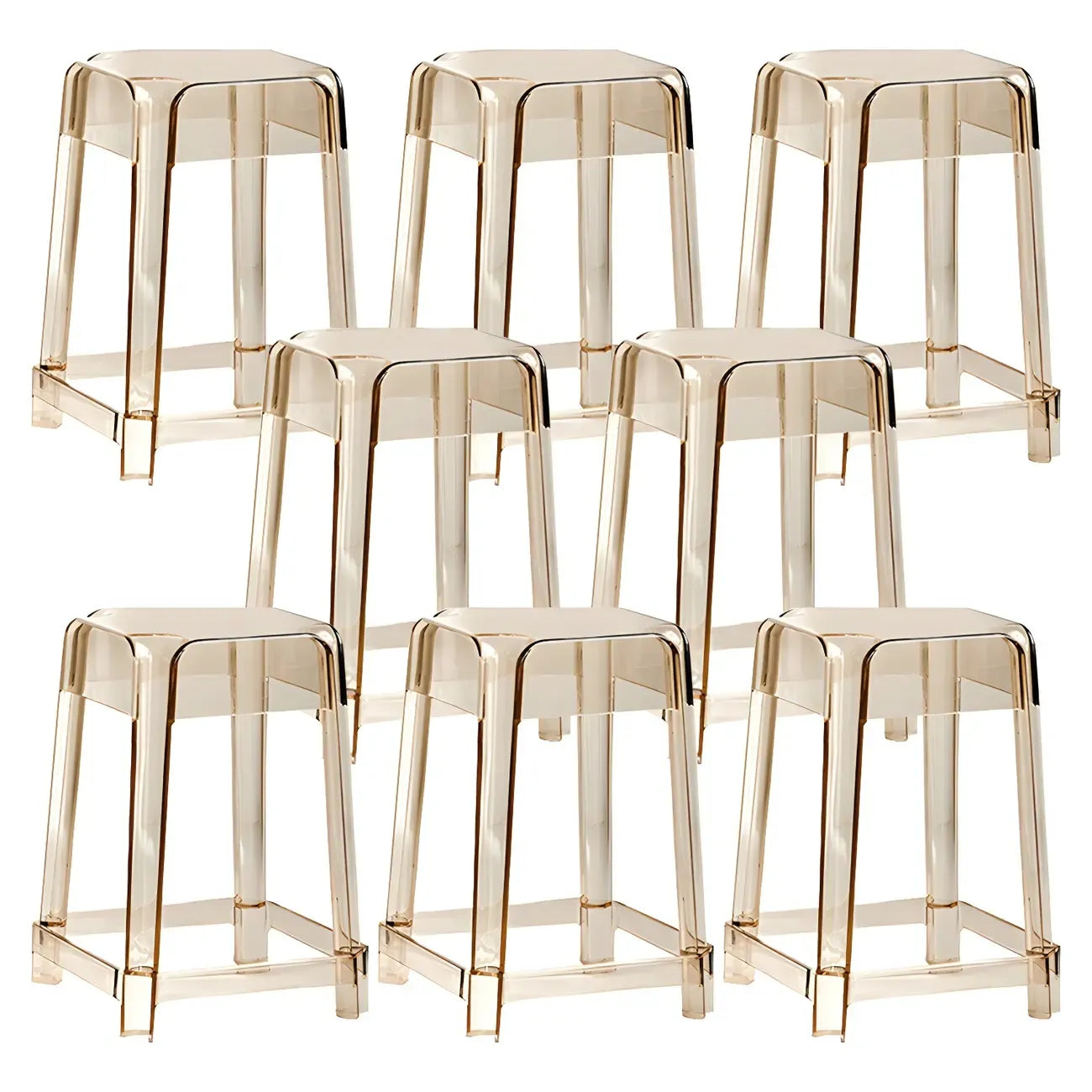 Vibrant Colors Acrylic No Backrest Stackable High bar Stool