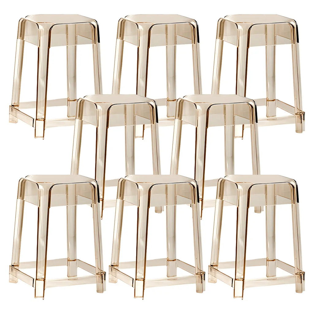 Vibrant Colors Acrylic No Backrest Stackable High bar Stool