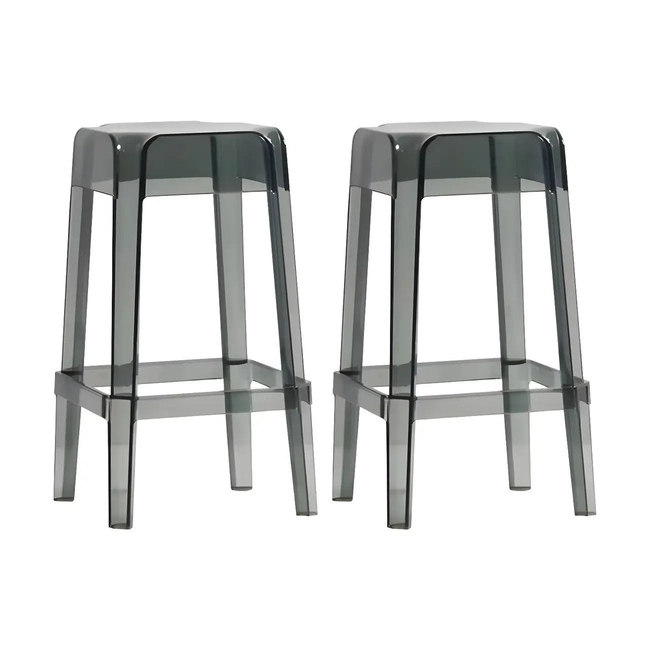 Vibrant Colors Acrylic No Backrest Stackable High bar Stool