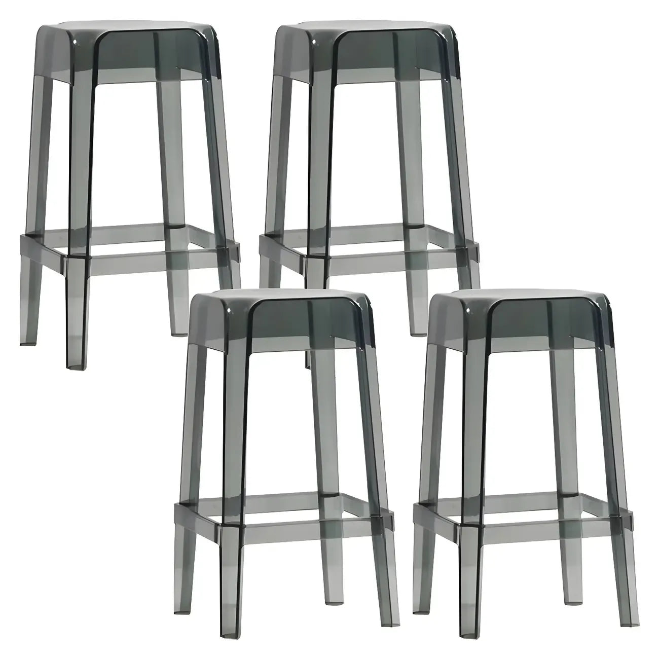 Vibrant Colors Acrylic No Backrest Stackable High bar Stool