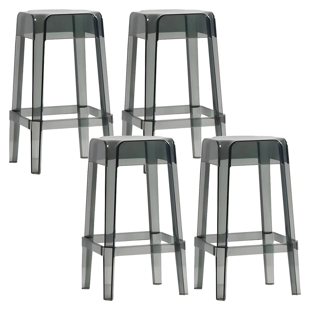 Vibrant Colors Acrylic No Backrest Stackable High bar Stool