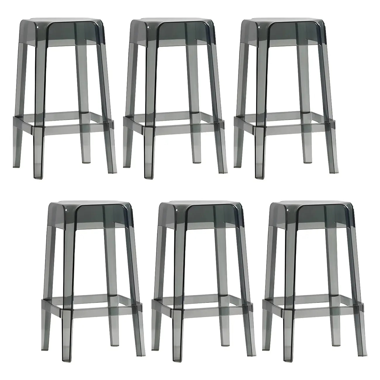 Vibrant Colors Acrylic No Backrest Stackable High bar Stool