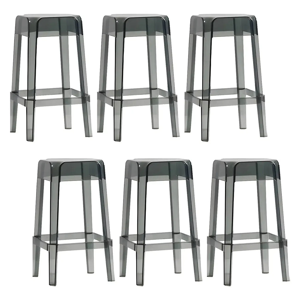 Vibrant Colors Acrylic No Backrest Stackable High bar Stool