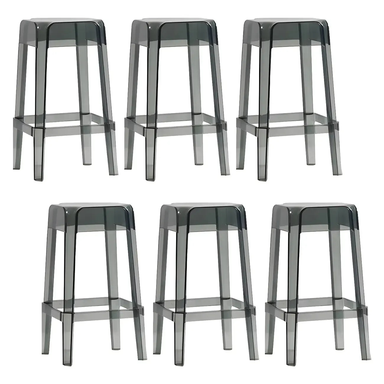 Vibrant Colors Acrylic No Backrest Stackable High bar Stool
