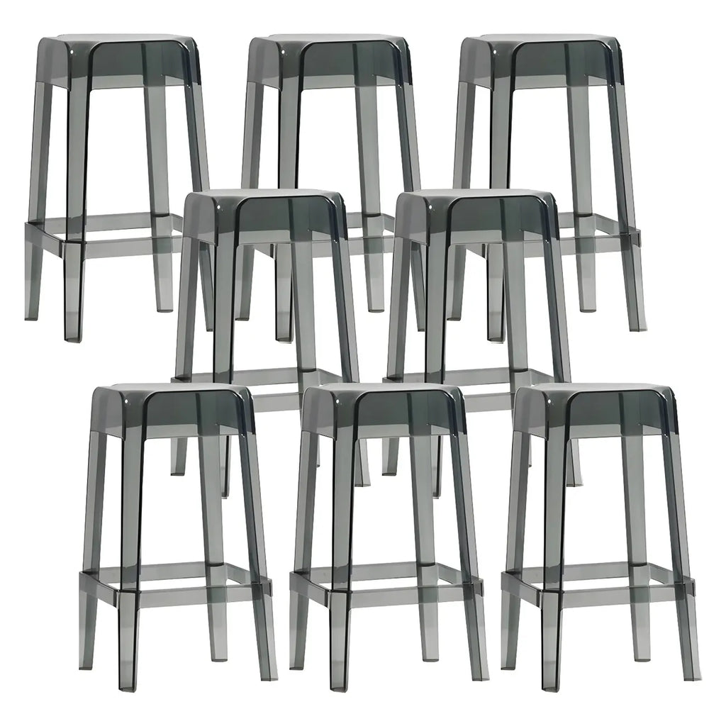 Vibrant Colors Acrylic No Backrest Stackable High bar Stool