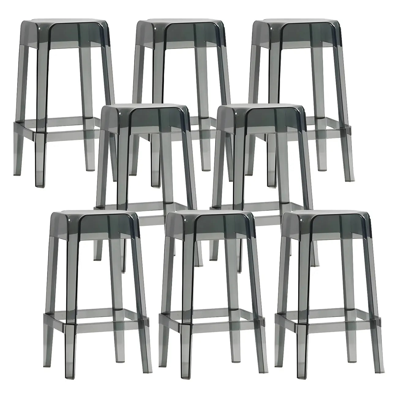 Vibrant Colors Acrylic No Backrest Stackable High bar Stool