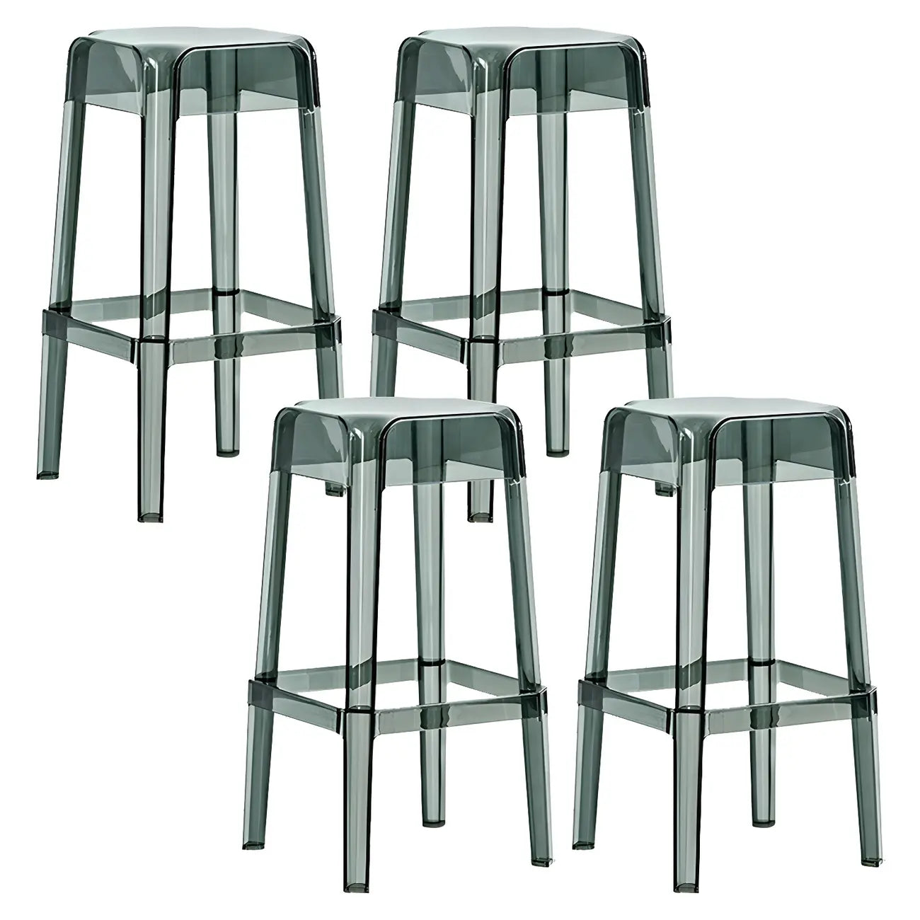Vibrant Colors Acrylic No Backrest Stackable High bar Stool