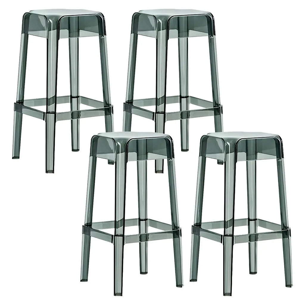 Vibrant Colors Acrylic No Backrest Stackable High bar Stool