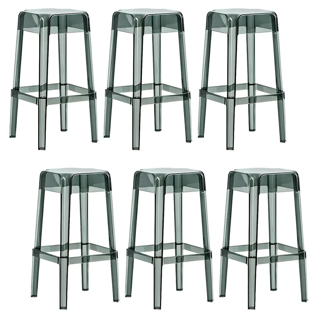Vibrant Colors Acrylic No Backrest Stackable High bar Stool
