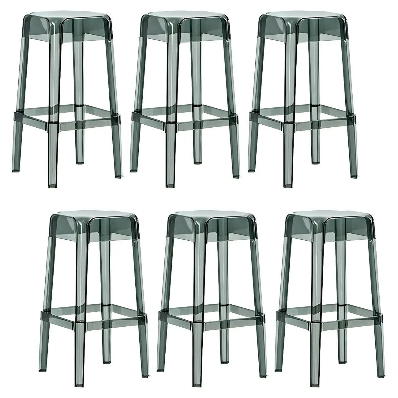 Vibrant Colors Acrylic No Backrest Stackable High bar Stool