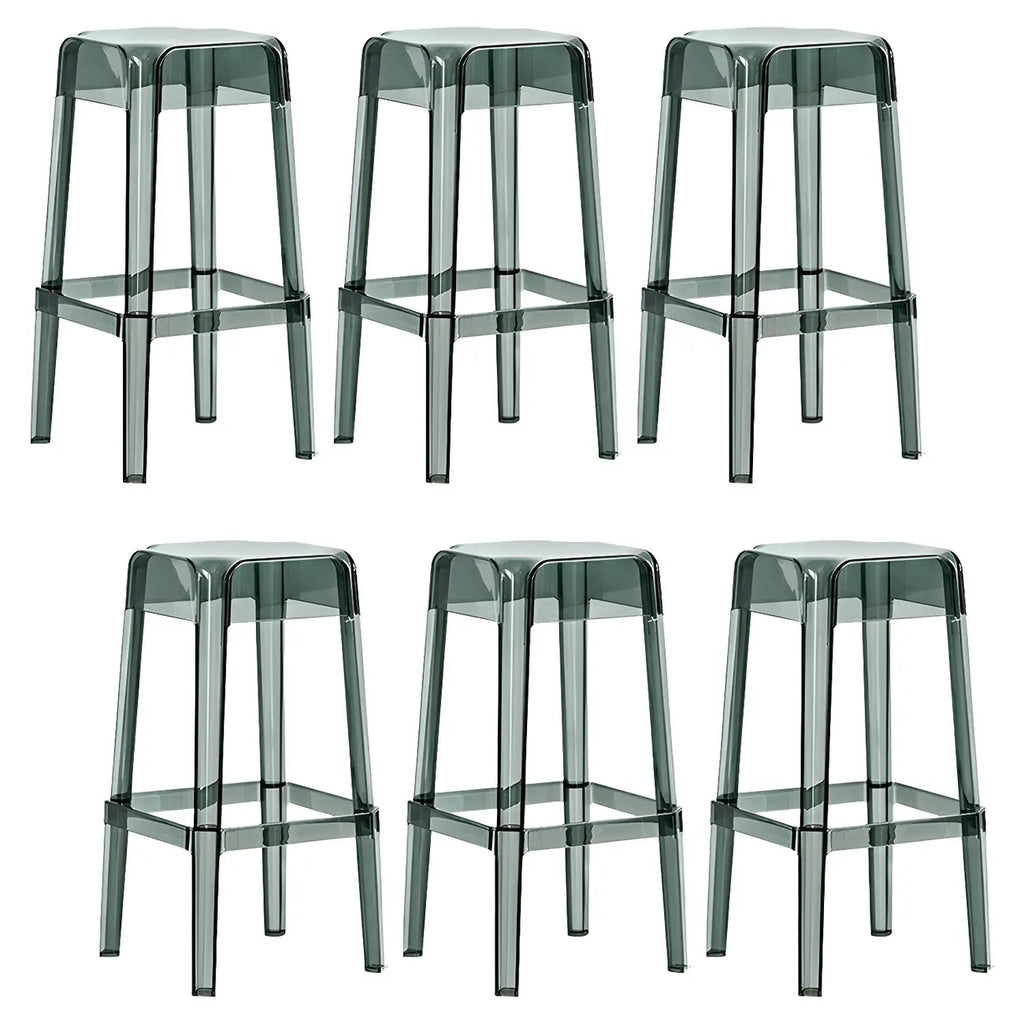 Vibrant Colors Acrylic No Backrest Stackable High bar Stool