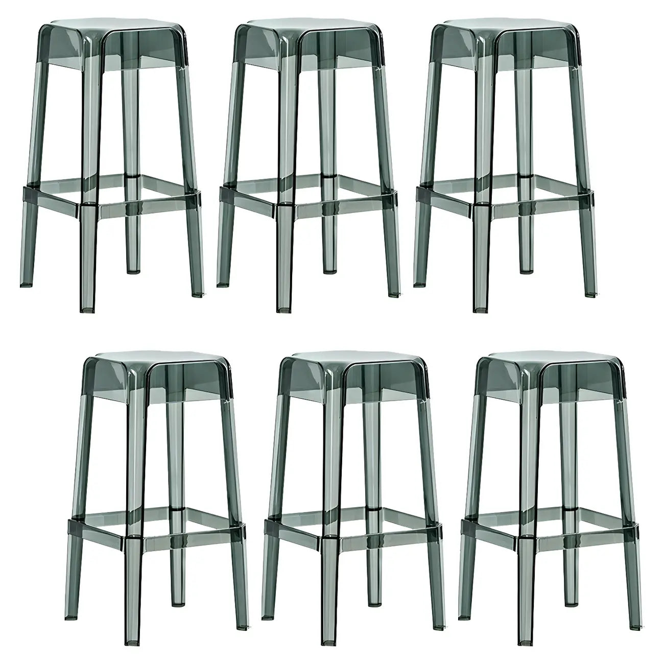 Vibrant Colors Acrylic No Backrest Stackable High bar Stool