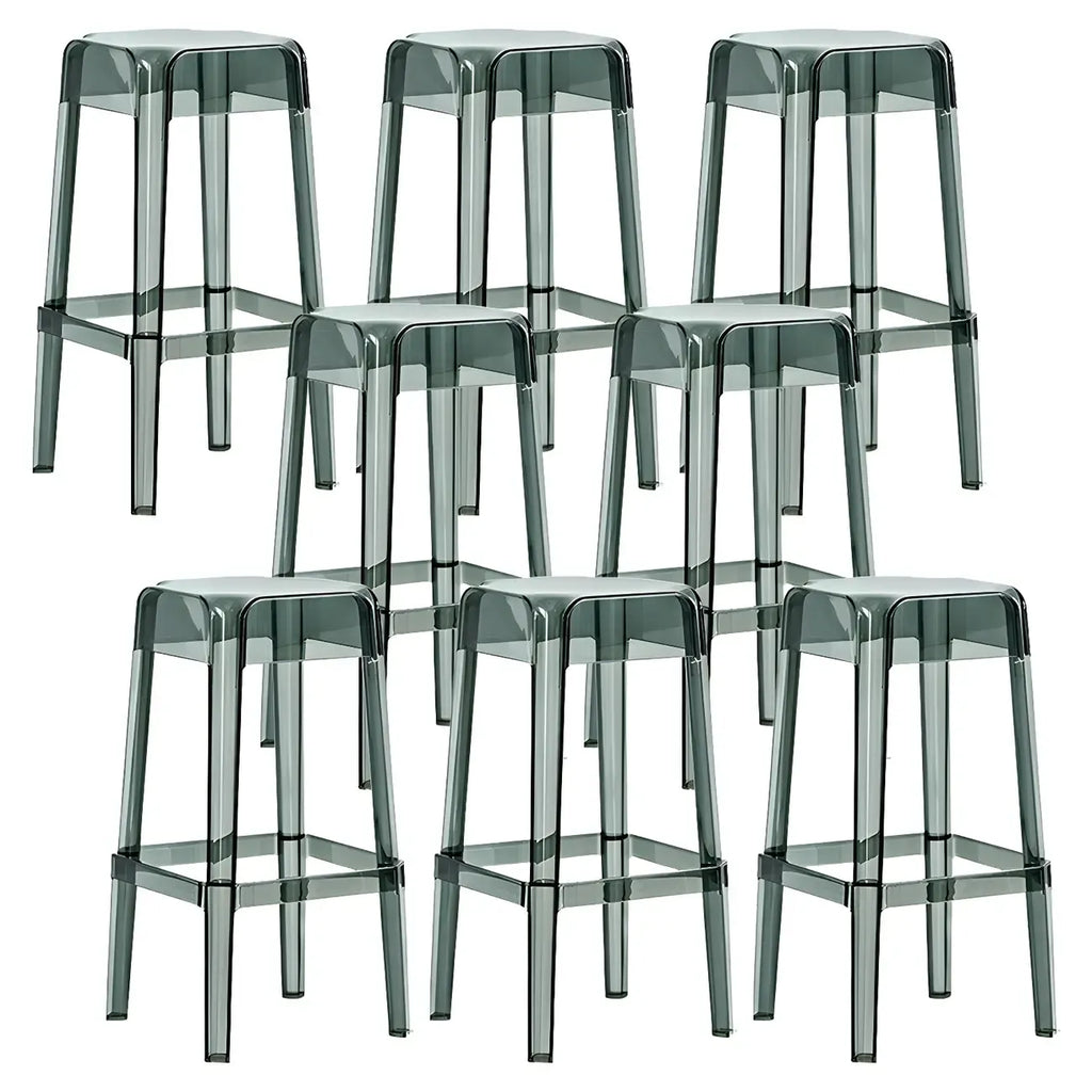 Vibrant Colors Acrylic No Backrest Stackable High bar Stool