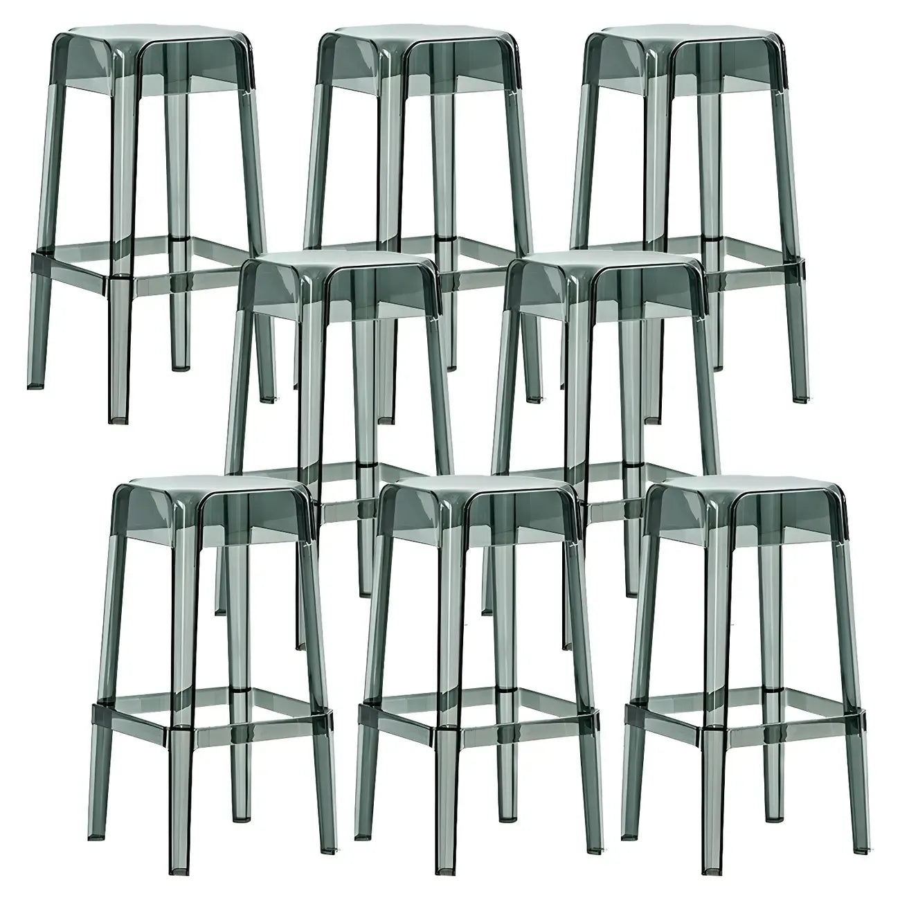 Vibrant Colors Acrylic No Backrest Stackable High bar Stool