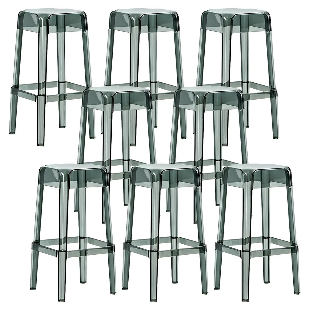 Vibrant Colors Acrylic No Backrest Stackable High bar Stool