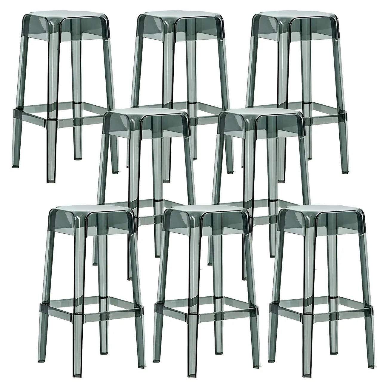 Vibrant Colors Acrylic No Backrest Stackable High bar Stool