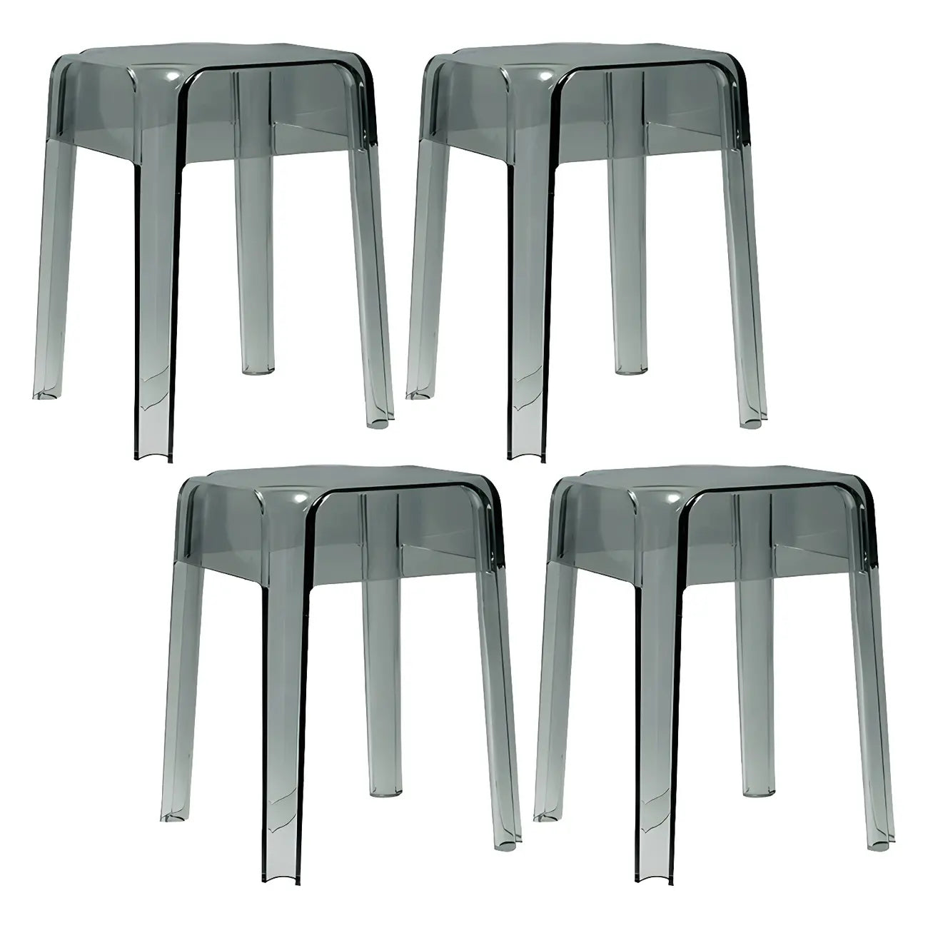 Vibrant Colors Acrylic No Backrest Stackable High bar Stool