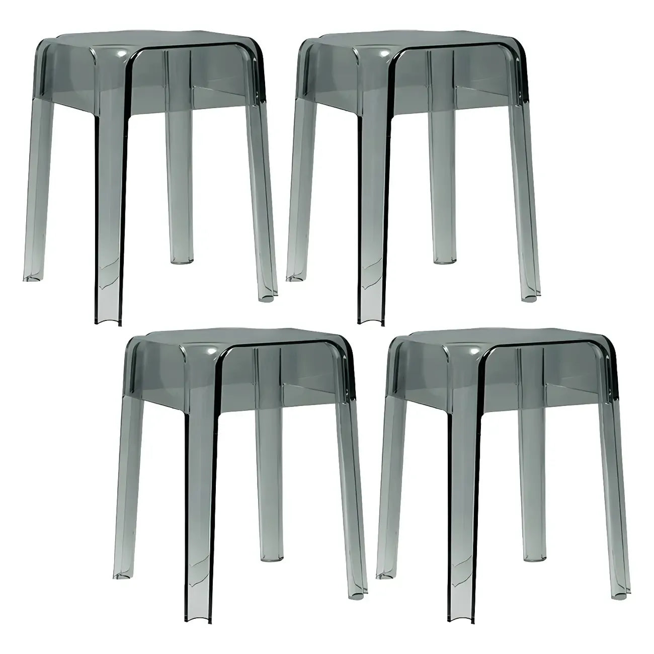 Vibrant Colors Acrylic No Backrest Stackable High bar Stool