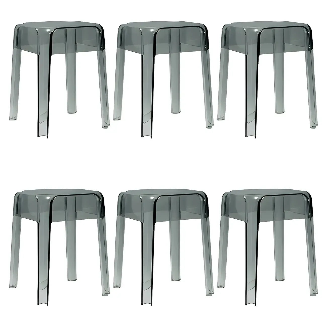 Vibrant Colors Acrylic No Backrest Stackable High bar Stool