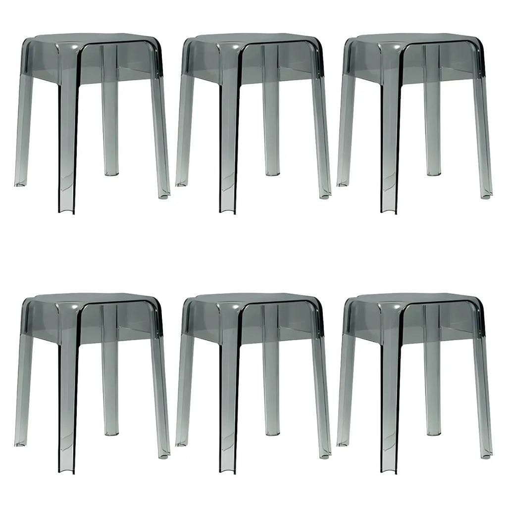 Vibrant Colors Acrylic No Backrest Stackable High bar Stool