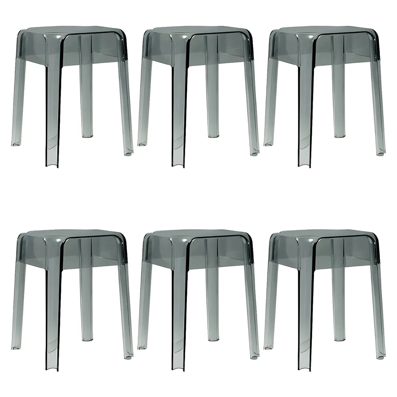 Vibrant Colors Acrylic No Backrest Stackable High bar Stool