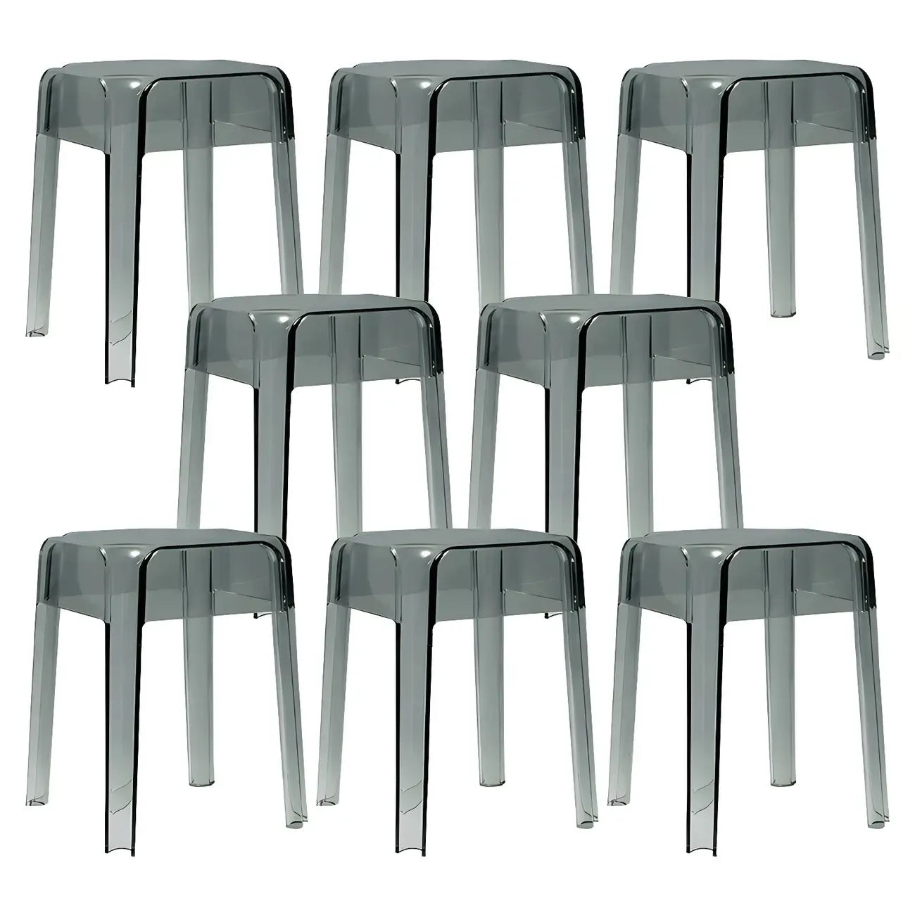 Vibrant Colors Acrylic No Backrest Stackable High bar Stool