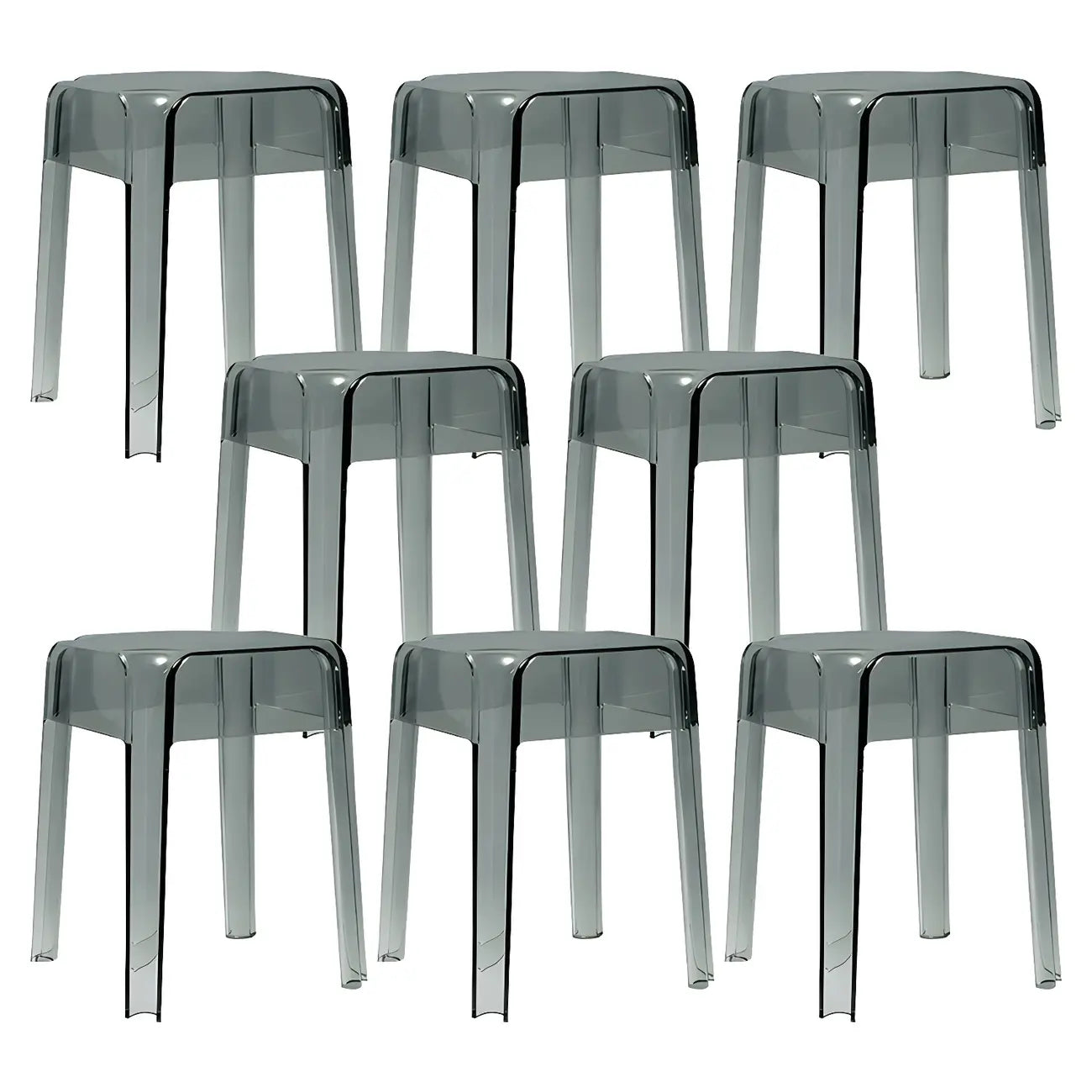 Vibrant Colors Acrylic No Backrest Stackable High bar Stool