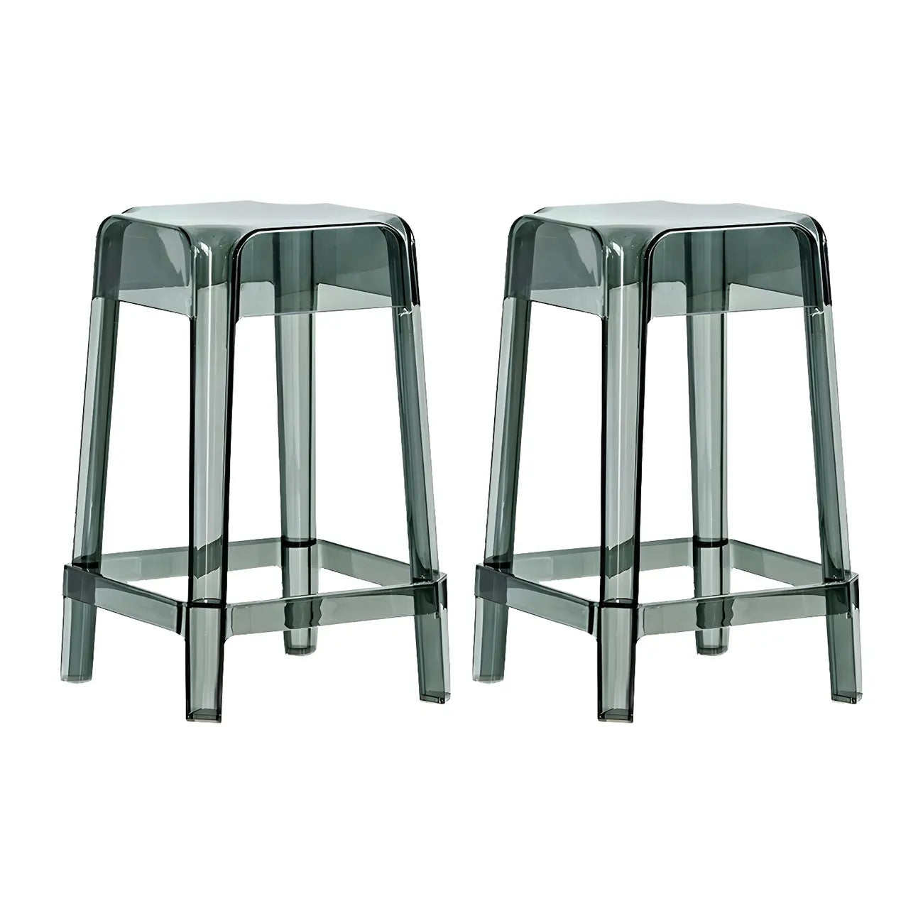 Vibrant Colors Acrylic No Backrest Stackable High bar Stool