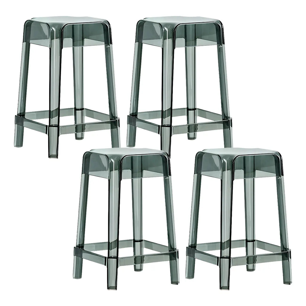 Vibrant Colors Acrylic No Backrest Stackable High bar Stool