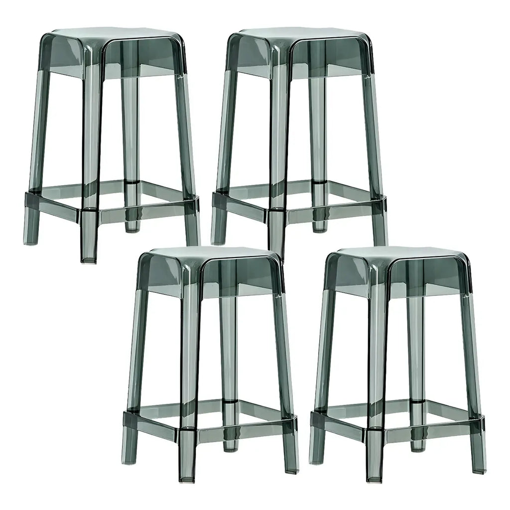 Vibrant Colors Acrylic No Backrest Stackable High bar Stool